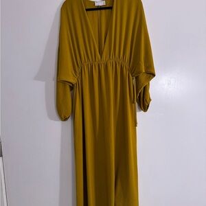 ASOS Elegant Mustard Yellow Gold Maxi Dress 14